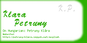 klara petruny business card